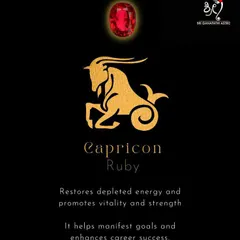 For those born under the Capricorn sign, the Ruby gemstone can be a powerful tool. It helps restore depleted energy, promotes vitality, and enhances career success by helping you manifest your goals.