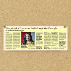 Our Director, Shaon Sengupta, was featured in Business Guardian discussing "Blueprints for Tomorrow." The article covers our philosophy on rethinking cities through sustainable design and the evolving role of architects as change-makers.