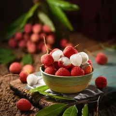 The challenge here was to capture the delicate, translucent texture of the lychee flesh. The soft lighting and shallow depth of field draw the viewer's eye directly to the fruit in the bowl.