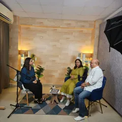 The full studio setup for our podcast on Vastu and numerology. It is a great platform to answer common questions and debunk myths about these ancient sciences.