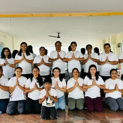 Our yoga family gathered to celebrate International Yoga Day. We are united in our practice and our commitment to wellness, with hands joined in a collective 'Namaste'.