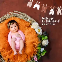 Welcome to the world. This little girl is wide awake in her cozy nest prop, giving us a wonderful, expressive portrait to announce her arrival.