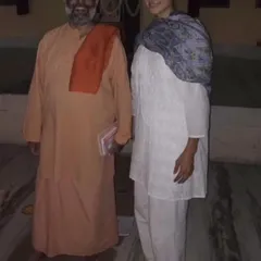 With a student at the ashram. I make it a point to connect with each person, offering personal guidance and support on their unique journey.