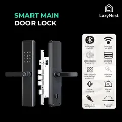 This is the hardware that powers your peace of mind. My smart main door lock offers multiple ways to unlock, including fingerprint, WiFi, card, and even a traditional key, all packed into a robust and secure design.