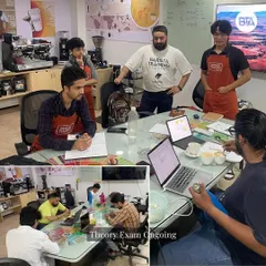 A look at the theory exam for our flagship course. We balance hands-on practice with essential knowledge of coffee science, origins, and business principles.
