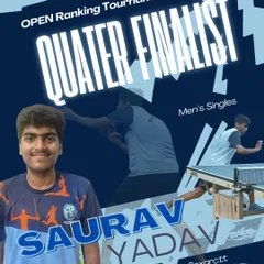 Hard work pays off. A proud moment for Saurav Yadav, who fought hard to reach the Quarter Finals in the Men's Singles at the Open Ranking Tournament.