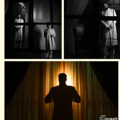 More moments from the groom's getting-ready session, using shadows and window light to create dramatic and thoughtful portraits.