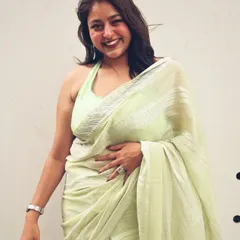 Desi girl mode activated. I love wearing sarees for wedding events, and this light green one felt so fresh and elegant for a day function.