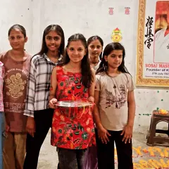 Celebrating Rakshabandhan at the dojo. My female students are all smiles. It was the first time we celebrated this festival, and it brought everyone closer.