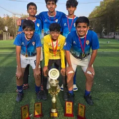 Our victorious U-15 team after winning trophies in 4 out of 5 age categories in a recent tournament.