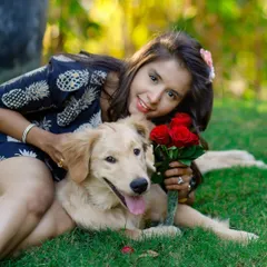 A quiet moment of affection between singer Aishwarya Majmudar and her golden retriever during our special Pawlentine's Day shoot.