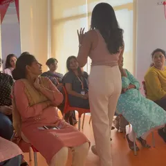 This was from an International Women's Day panel where I guided a corporate audience on how to move through their menstrual cycles. The session was filled with laughter, learning, and practical tips that empower women to listen to their bodies.
