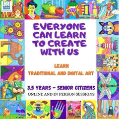 From still life and portraits to cartooning and digital art, we believe everyone has a creative spark. Our classes, for ages 3.5 to senior citizens, use a proven step-by-step method to ensure every student can learn to create, regardless of prior experience.