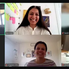 Laughter is a powerful tool for connection, especially in an online setting. This is a moment from my 'Rhythm & Rhyme' workshop, where a group of women realized the freedom that comes from letting go of external expectations and embracing self-compassion.