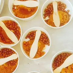 Preparing for Kanjak puja with our homemade sooji halwa and sukha kala chana. It is a tradition we love, and we are happy to prepare it for your family too.