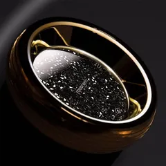 The Moorgen Milan Series smart rotary remote control, shown here with a stunning black crystal face, combines tactile feedback with a high-end design. It’s an object of art that controls your home's atmosphere.