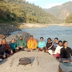 We find our stillness by the sacred Ganga. Group meditation in Rishikesh is a core part of our retreats, helping you quiet the mind and connect to a deeper spiritual energy.