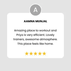 "This place feels like home." This review from Aamna means the world to us. We strive to create a comfortable and efficient workout environment.