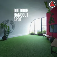 Our Outdoor Hangout Spot at AoS Whitefield. A green, open space to cool down, stretch, or just chat with fellow members after a tough workout.