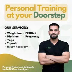 I offer personal training at your doorstep, specializing in weight loss, PCOD, pregnancy fitness, thyroid management, and injury recovery. I am here to help you become the best version of yourself.