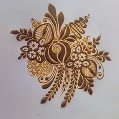 A practice sheet showing a floral bunch design. I am always sketching and refining elements to use in my client work.