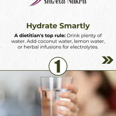 My number one rule, especially in the summer, is to hydrate smartly. This means drinking plenty of water, but you can also add coconut water, lemon water, or herbal infusions for extra electrolytes.