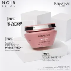 To maintain your color's vibrancy, I recommend professional-grade products. This Kérastase mask is one of my favorites for preserving color intensity and nourishing the hair.