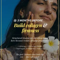 Three months before the wedding is when we focus on building collagen and firmness. I use structural treatments like Ultherapy or ThermageFLX, as their results develop progressively, leaving you with a firmer, well-rested appearance.