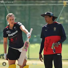 Fine tuning the details with one of the world's best, Ellyse Perry, during a net session for RCB. My focus is always on helping every player, from rising stars to established champions, find their edge.
