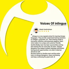 This feedback from Hitesh Harikrishnan highlights our innovative, effective, and customer-friendly training model, which has helped multiple language enthusiasts find good job opportunities in India and abroad.