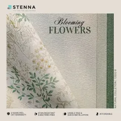 A beautiful example of our 'Blooming Flowers' wallpaper. This design features a delicate floral pattern on a textured background, with a coordinating plain texture, allowing for creative mix-and-match applications.