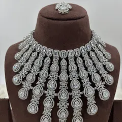 Another view of the cascading AD necklace, showing its full volume.
