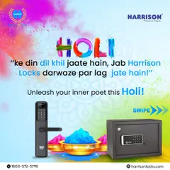 Holi ke rang, Harrison ke sang! We're celebrating the festival of colors with a fun contest. Unleash your inner poet and create a Holi song featuring Harrison Locks for a chance to win.