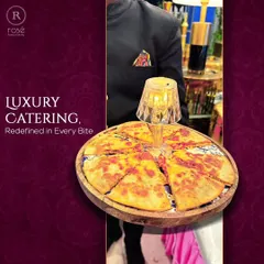 Luxury catering, redefined in every bite. A server presents a creatively served quesadilla, highlighting our innovative approach to presentation and our commitment to elevating every dish.