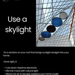 A skylight is more than just a window on the roof. When designed correctly, it becomes a source of natural light, a mood enhancer, and a tool for passive cooling by allowing hot air to escape. This image shows a creative skylight design that doubles as a sculptural element.