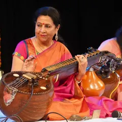 Performing on stage is a conversation with the audience through music. This is a close up from a performance at the Sevasadan’s festival, a moment of complete immersion in the sound of the veena.