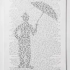 This portrait of Charlie Chaplin is made entirely of Morse code. The dots and dashes spell out his famous quote about crying in the rain, a commentary on how people often hide their struggles in plain sight.