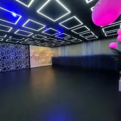 This is the heart of our studio. You can see the dynamic LED grid on the ceiling, the Haveli set on one side, and our textured art panels on the other. This flexibility allows for multiple shoots and styles in a single day.