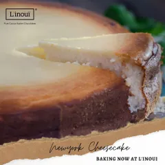 Introducing our authentic New York Cheesecake. We bake it to achieve that perfect golden-brown top and an incredibly dense, smooth, and creamy center. This is cheesecake as it is meant to be.