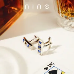 The little things matter. These blue and silver cufflinks add just the right touch of sophistication to a formal shirt.
