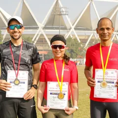 Proudly displaying their hard-earned medals and certificates at the JLN Stadium. Moments like these make all the grueling training sessions worthwhile.