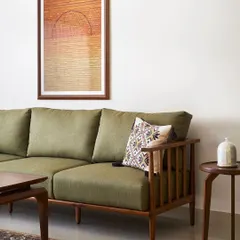 A variety of our sofas and daybeds, including a custom piece for mamama.in and our adaptable Tarangini sofa. These images showcase our ability to tailor seating to any living room theme with choices in size and fabric.