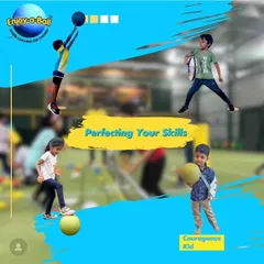 This collage shows our little champions perfecting their skills. From balancing on a ball to jumping with a racket, each activity is designed to challenge them and build their physical confidence in a supportive setting.