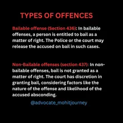 Here's a simple breakdown of bailable and non-bailable offenses. For bailable offenses under Section 436, bail is a right. For non-bailable ones under Section 437, it requires strong arguments before a judge, which is where my expertise comes in.