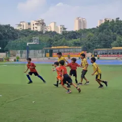 Action from the Inter-House Football Tournament for Grades III and IV. This event is a fantastic display of skill, teamwork, and healthy competition among our young football enthusiasts.