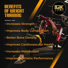 Weight training offers numerous benefits, including increased strength, better bone density, improved cardiovascular health, and a higher metabolism.