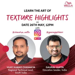 Announcing an Instagram Live session where I collaborated with a fellow Wella educator to teach the art of Texture Highlights. I love connecting with stylists online.