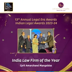 We are thrilled to be named 'India Law Firm of the Year' at the 13th Annual Legal Era Awards. This award acknowledges our consistent performance and leadership in the legal industry.