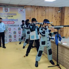 Young rifle shooters practice their standing positions in unison during a competitive event held at our range. Their focus and synchronized form highlight the discipline instilled during training.