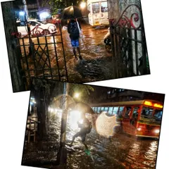 Rain or shine, my team is dedicated to delivering your meals. Here is Sonu navigating waterlogged streets.